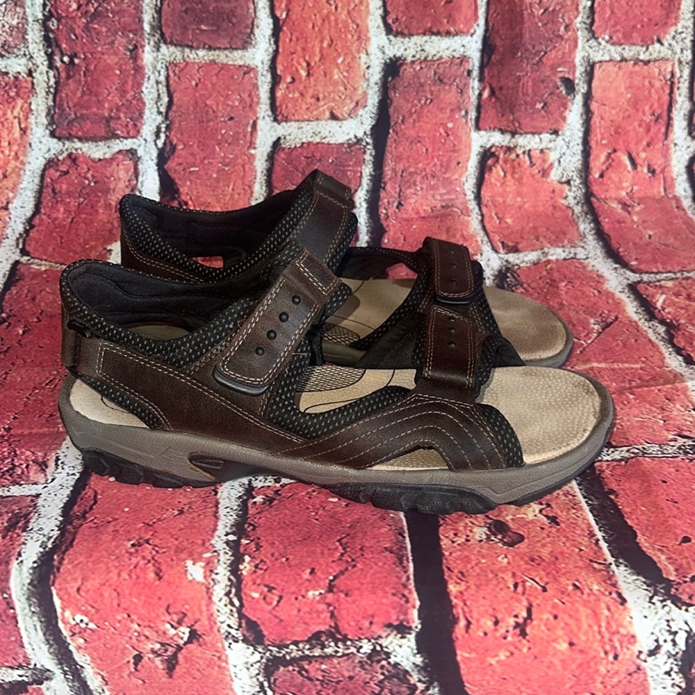 Camel Active Mens Adjustable Sports Strap Brown Leather Upper Outdoor Sandals 42